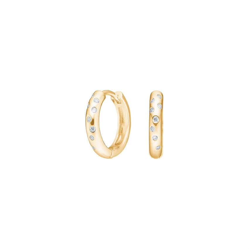 PopNor øreringe fra JoanliNor i 18 karat forgyldt sølv med zirkonia, 15 mm
