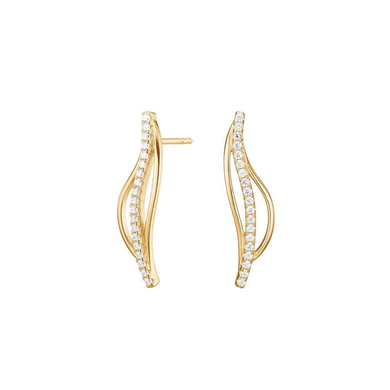 JoanliNor RAMIRANOR øreringe i forgyldt sølv med zirkonia