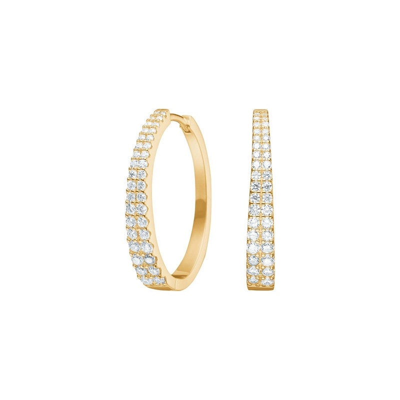 RUNANOR creoler i forgyldt sølv med zirkonia fra JoanliNor