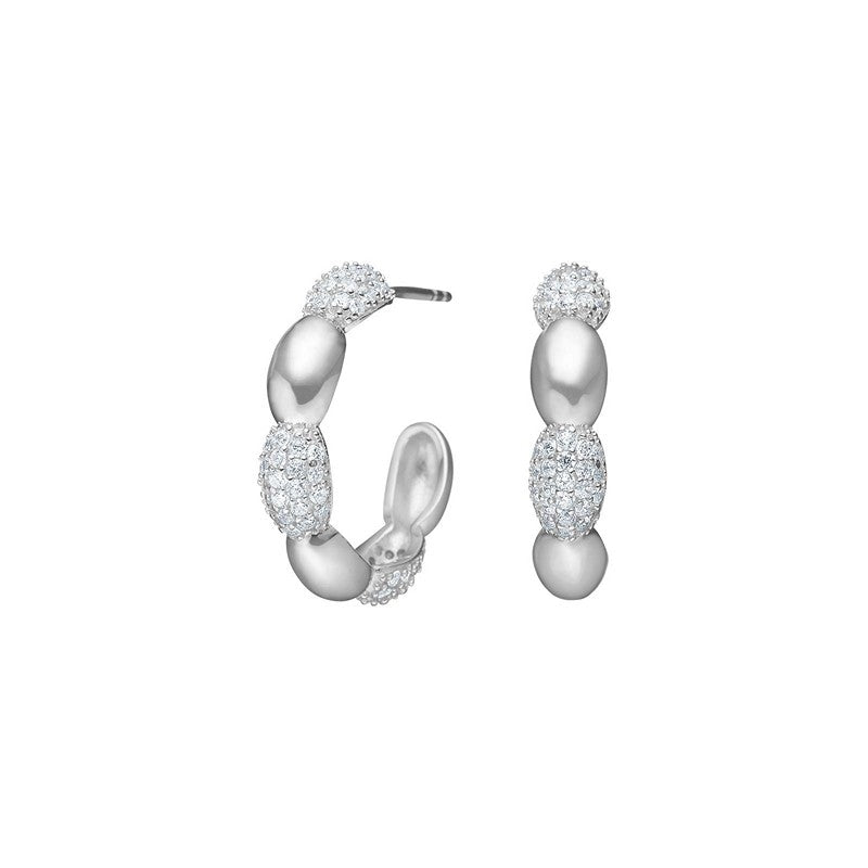 REBECCANOR creoler i sølv med zirkonia fra JoanliNor