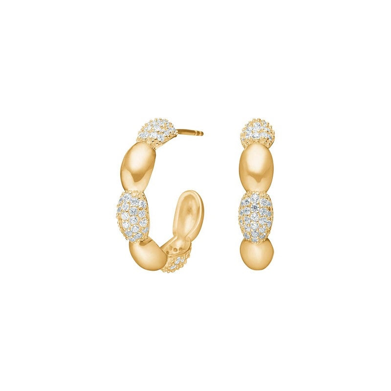 REBECCANOR creoler i forgyldt sølv med zirkonia fra JoanliNor