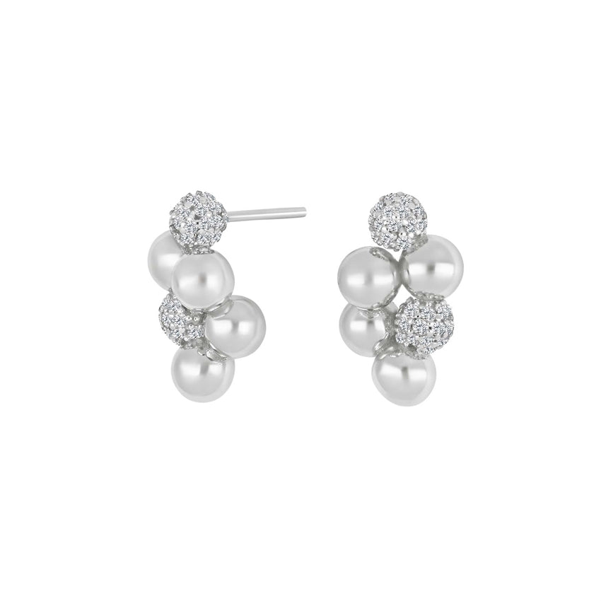 OLINANOR ørestikker i sølv med hvide zirkonia fra JoanliNor