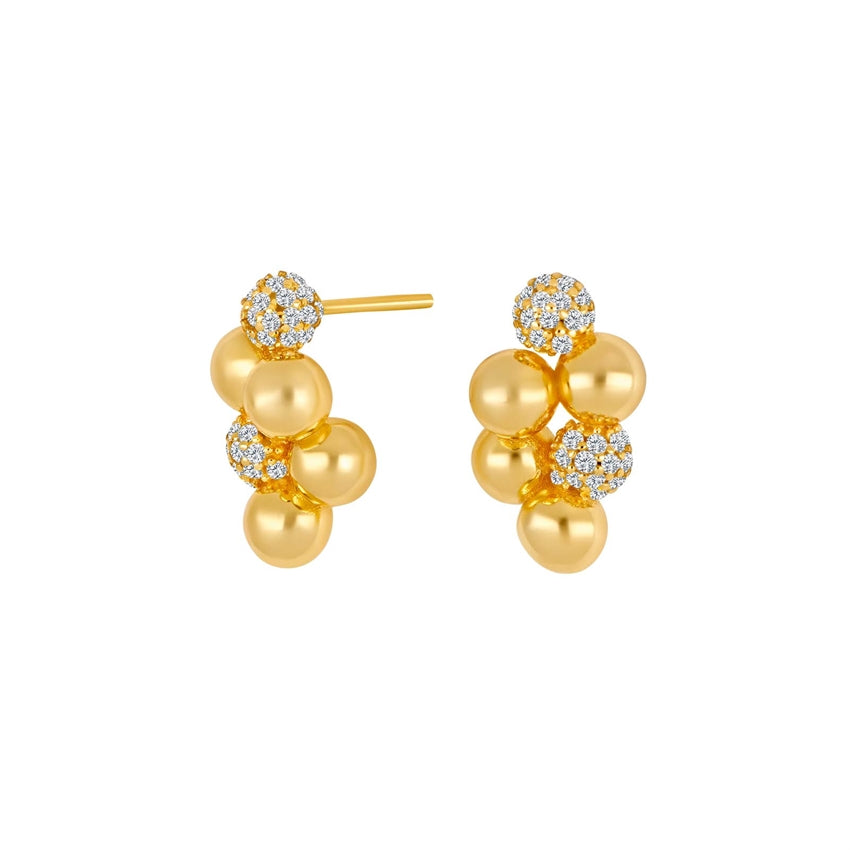 OLINANOR ørestikker i 18 karat forgyldt sølv med hvide zirkonia fra JoanliNor