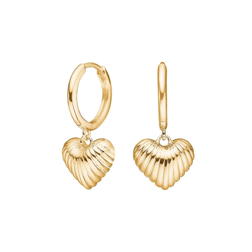 Breeze hoops i forgyldt sølv med hjerter fra Nordahl Andersen