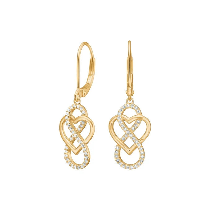 RIVERANOR ørehængere i 18 karat forgyldt sølv med zirkonia fra JoanliNor