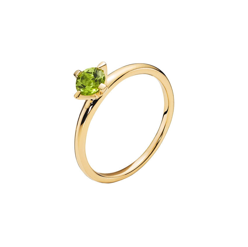 Lund Copenhagen ring i 8 kt guld med grøn peridot