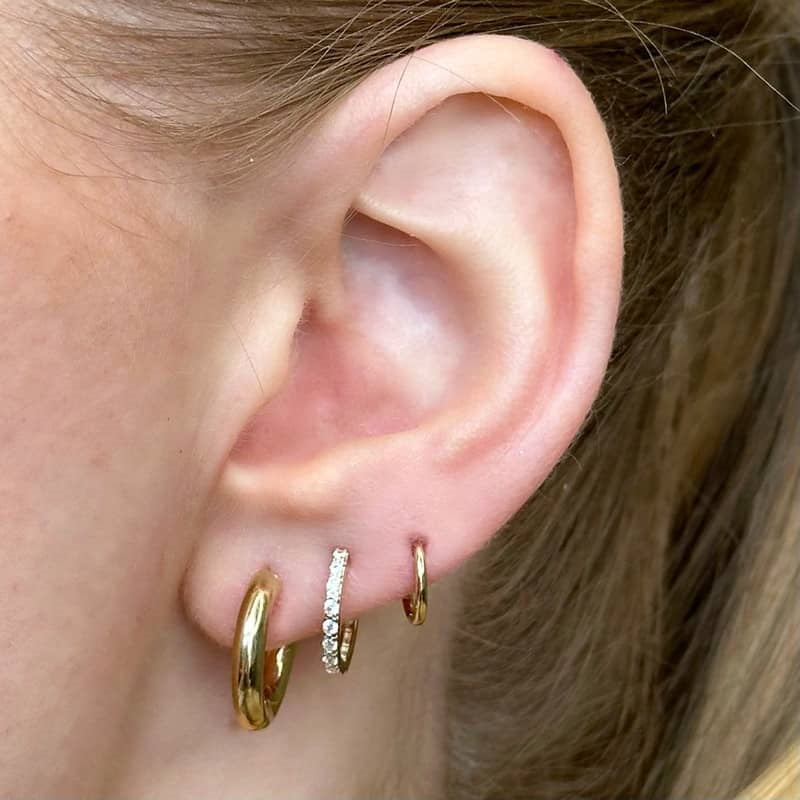 Siersbøl guldcreoler med zirkoner Ø13 (8 kt)