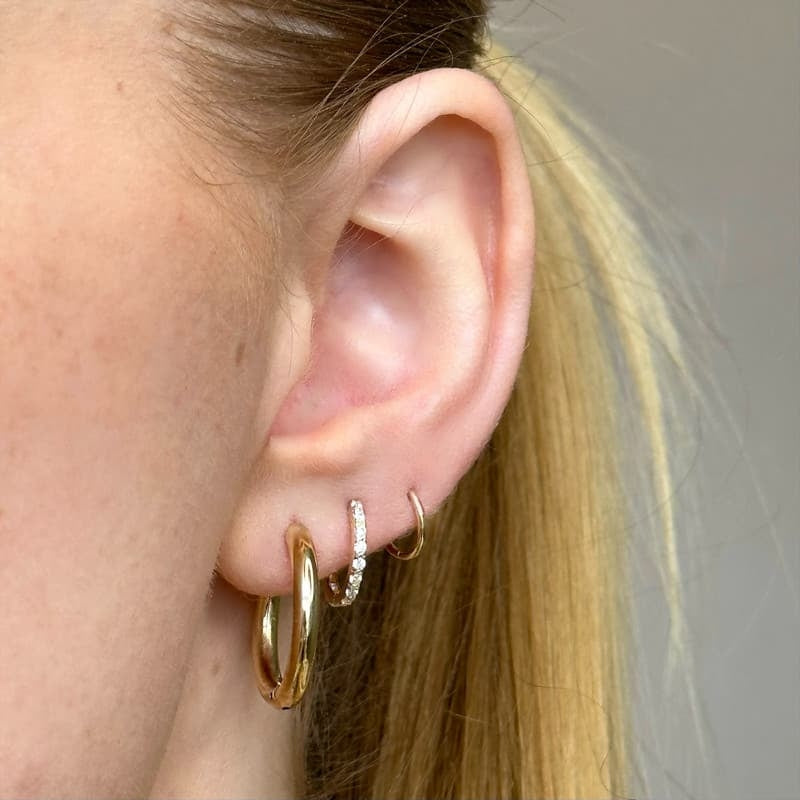 Siersbøl creoler i 8 kt guld, 20 mm