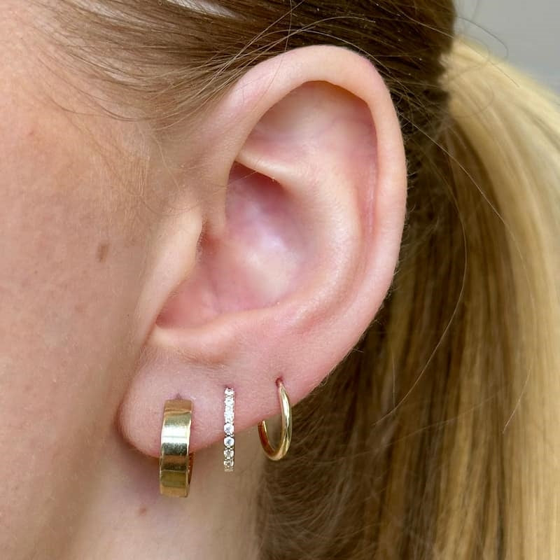 Stilfulde Siersbøl creoler i 8 eller 14 karat guld, Ø8 mm