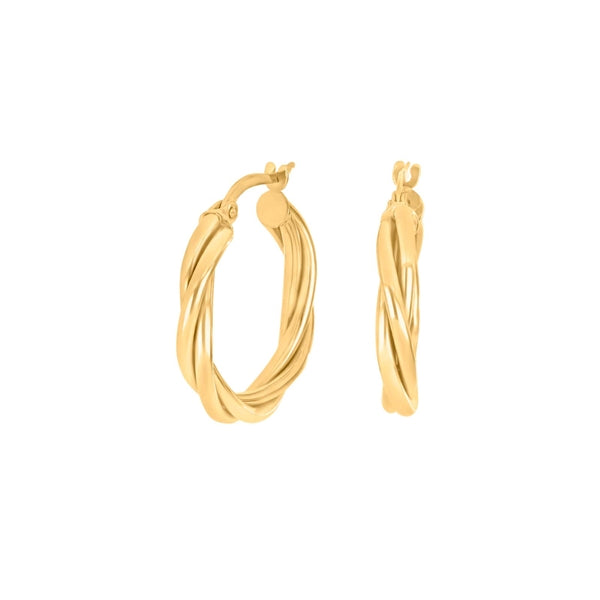 Snoede creoler i 8 kt guld fra Siersbøl 20 mm