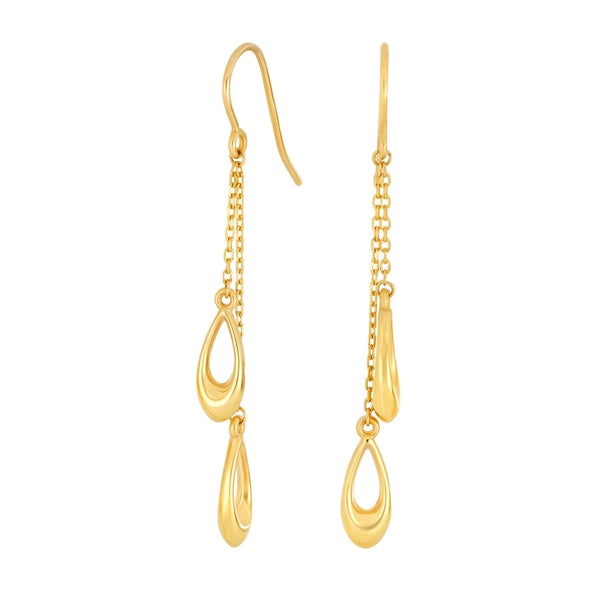 Siersbøl ørehængere i 8 kt guld med dråbevedhæng