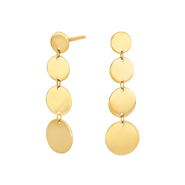 Siersbøl øreringe i 8 kt guld med fire mønter