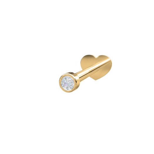 Nordahl Andersen labret-piercing i 14 kt guld med diamant