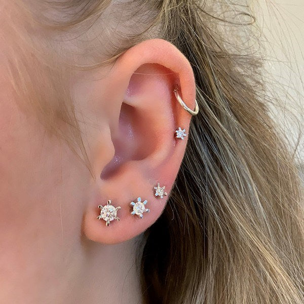 Nordahl andersen sølv øreringe med zirkonia 2,5 eller 5 mm