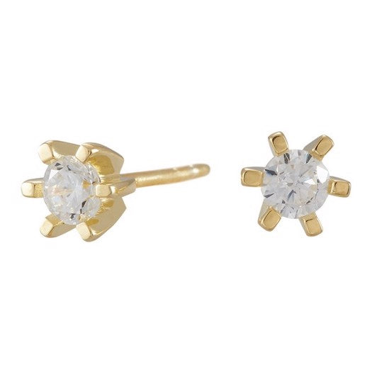 Nordahl Andersen øreringe i forgyldt sølv med zirkonia, Ø 2,5–4 mm