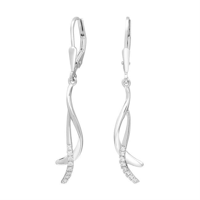 Nordahl Jewellery ørehængere i rhodineret sølv med zirkonia