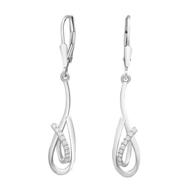 Siersbøl ørehængere i sølv med zirkonia