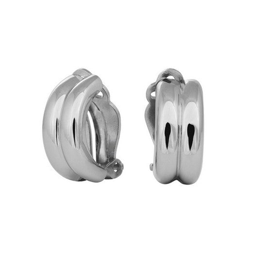 Siersbøl øreclips 20 mm i rhodineret sølv