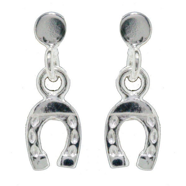 Hestesko øreringe i rhodineret sølv til børn – Siersbøl