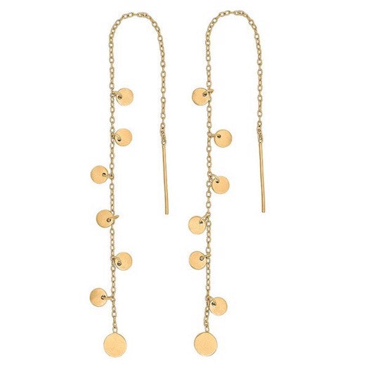 DISC52 ørekæder i forgyldt sølv 13 cm – Nordahl Jewellery