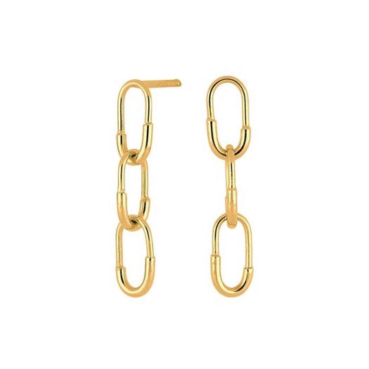 PIN52 ørehængere i forgyldt sølv fra Nordahl Jewellery, 26 mm