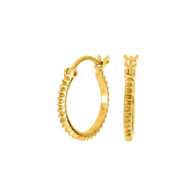 NICE52 creoler i forgyldt sølv med takker fra Nordahl Andersen, 18 mm