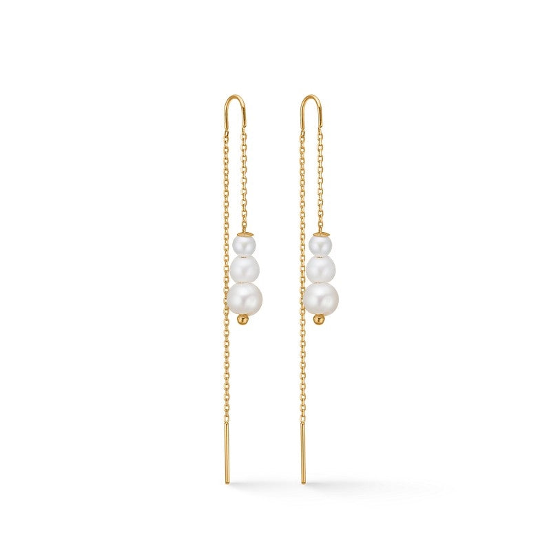 Ida kædeøreringe fra Mads Z i 8 kt guld med kulturperler