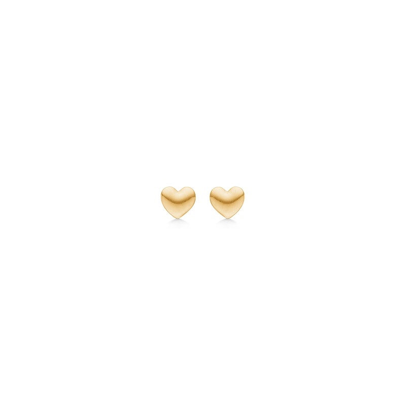 Mads Z Mini Love øreringe i 8 kt guld med hjerteformet design, 4 mm.