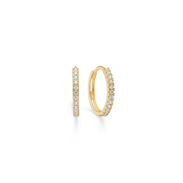 Sparkle creoler i 8 kt guld med hvide zirkonia fra Mads Z (13 mm)