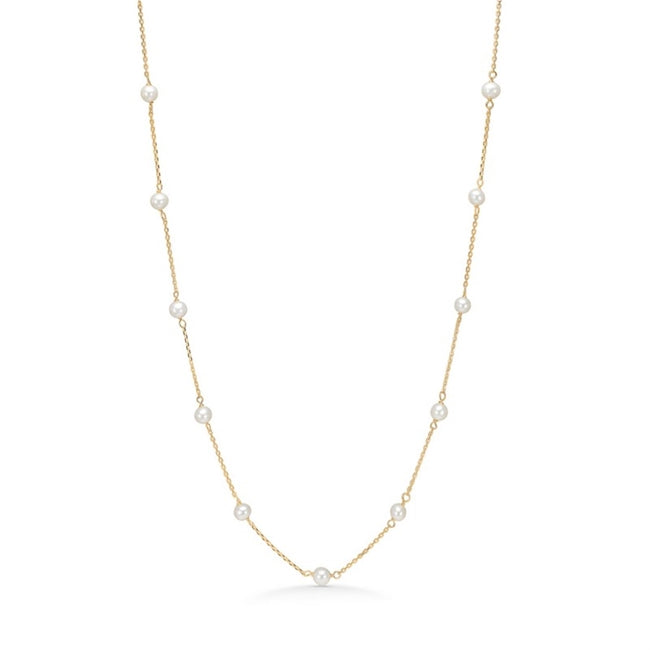 Moonlight halskæde i 8 kt guld med perler fra Mads Z