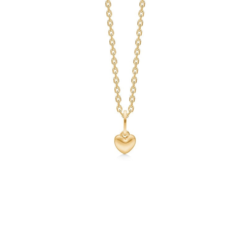Mads Z Mini Love vedhæng i 8 kt guld med lille hjerte 4 mm fra White Label-kollektionen.