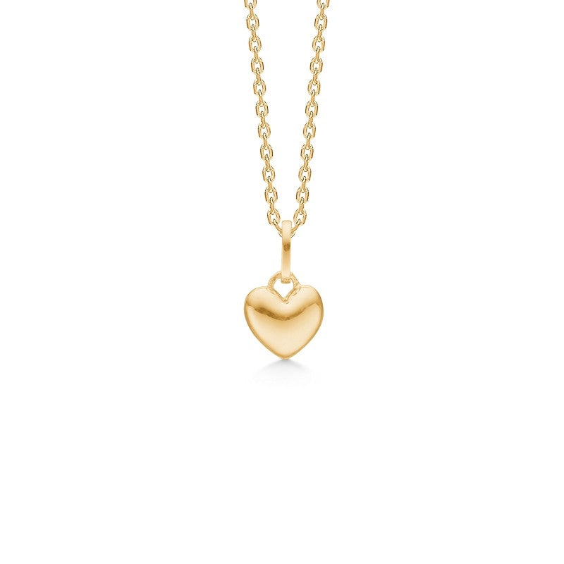 Mini Love vedhæng i 8 karat guld med hjerte 6 mm fra Mads Z i White Label kollektionen – hjerteformet med blankpoleret overflade.