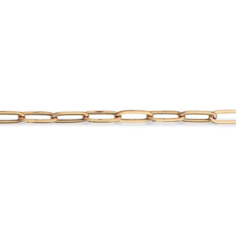 Scrouples armbånd i 8 karat guld med lange, slanke led og karabinlås, 18 cm.