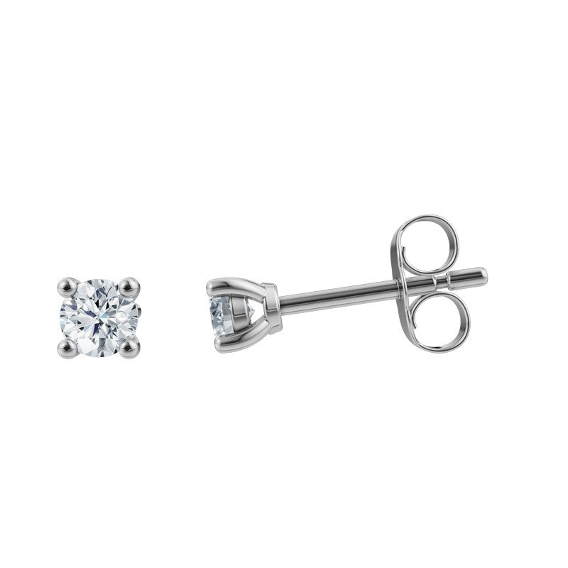 Siersbøl LUXURY ørestikkere i 14 kt hvidguld med lab-grown diamanter – set fra siden