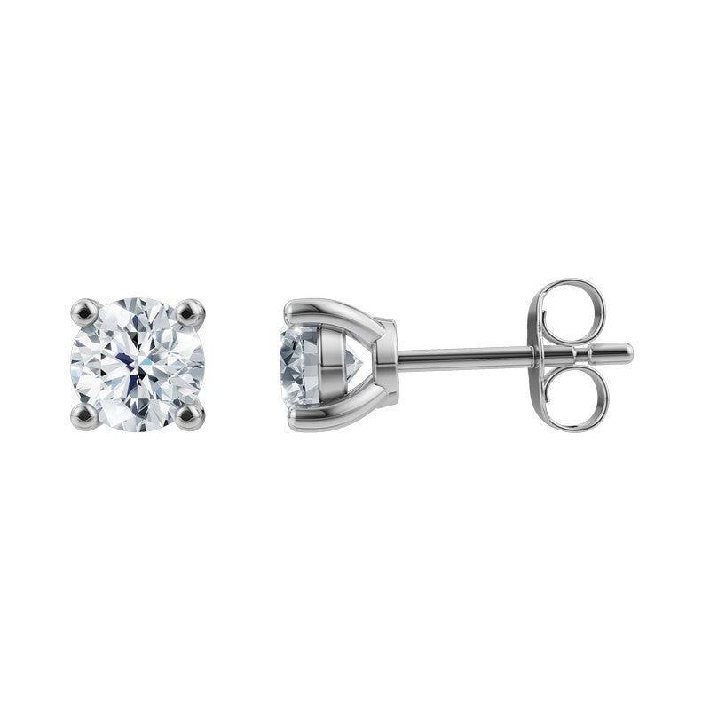 Siersbøl luxury ørestikker i 14 karat hvidguld med runde lab-grown diamanter 0,25–1,00 ct i 4-grabs fatning.