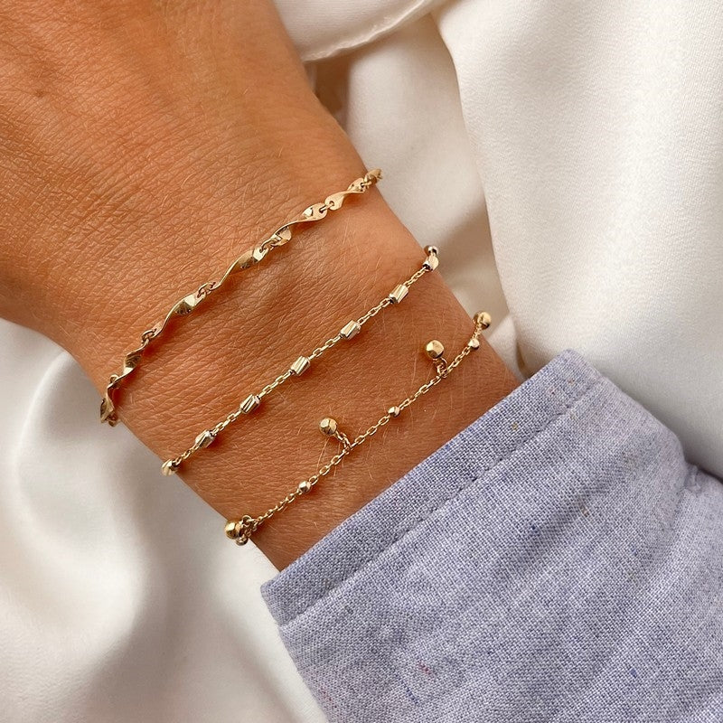 Scrouples armbånd i 8 karat guld med kugler 17+2 cm