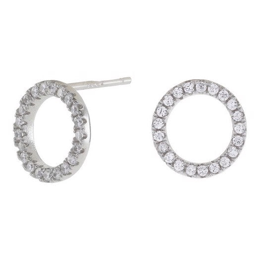 ANNANOR ørestikker i rhodineret sølv med zirkonia fra JoanliNor