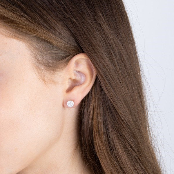 ANNIENOR ørestikker i sølv med hvide zirkonia 7 mm – JoanliNor