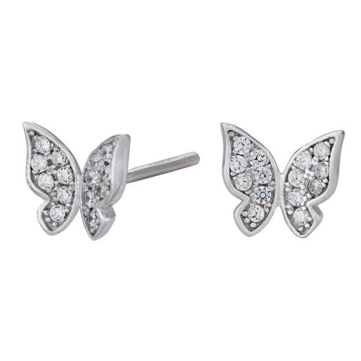 Almanor ørestikker i rhodineret sølv med zirkonia – JoanliNor