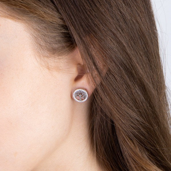 CAIANOR ørestikker i sølv med Livets Træ og zirkoner fra JoanliNor