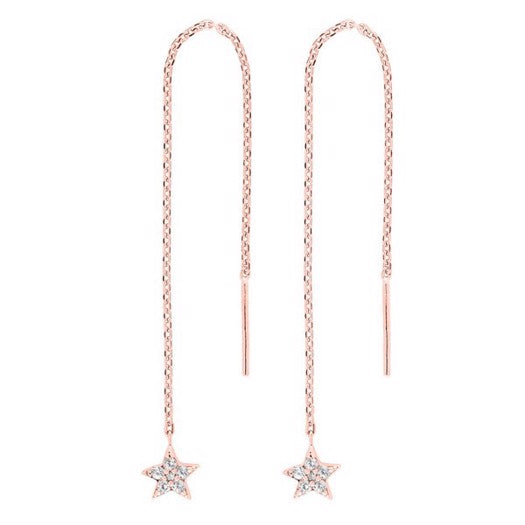 HAYLEYNOR ørekæder i rosaforgyldt sølv med stjerne og zirkoner – JoanliNor