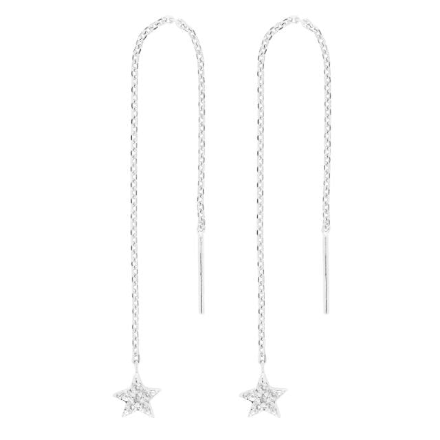 HAYLEYNOR ørekæder i sølv med stjerne og zirkoner fra JoanliNor