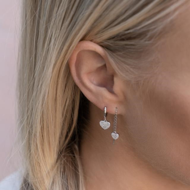 JoanliNor HAYLEYNOR ørekæder i forgyldt sølv med zirkonhjerte