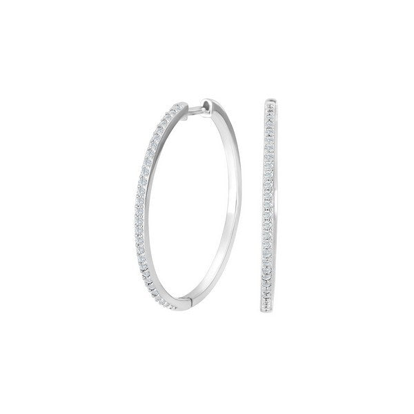 Junenor creoler i sølv med zirkoner Ø28 mm – JoanliNor