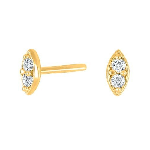 JOANNOR ørestikker i 18 karat forgyldt sølv med zirkonia 5 mm – JoanliNor