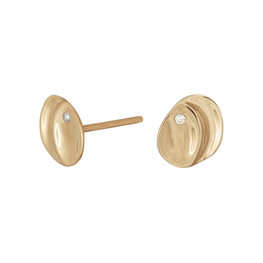 Siersbøl ørestikker i 8 kt guld med zirkonia