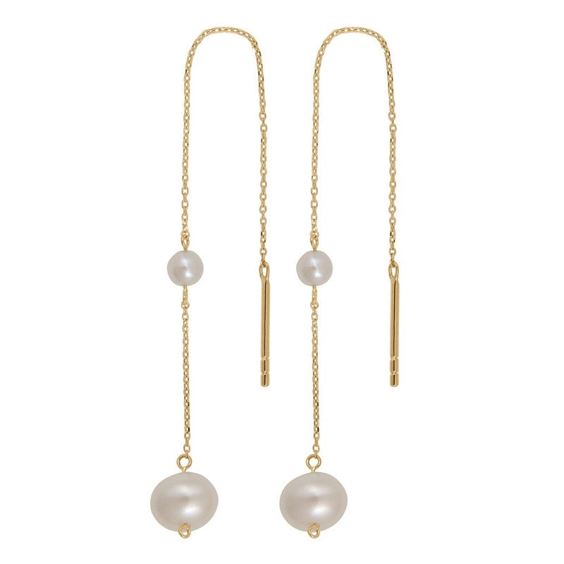 Siersbøl ørehængere i 8 kt guld med ferskvandsperler