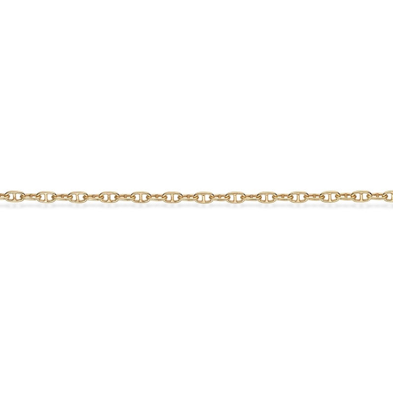 Scrouples ankelkæde i forgyldt sølv 23–25 cm med elegant oval link-design.