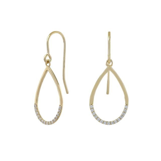 Siersbøl ørehængere i 8 kt guld med små zirkoner, 30 mm