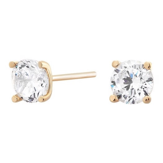 Siersbøl ørestikker i 8 kt guld med zirkonia, 5,5 mm